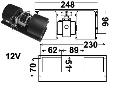 AURORA PUHALLIN DRG370/12V - Puhallinmoottorit ja vastukset ym - 9000-1001P - 1