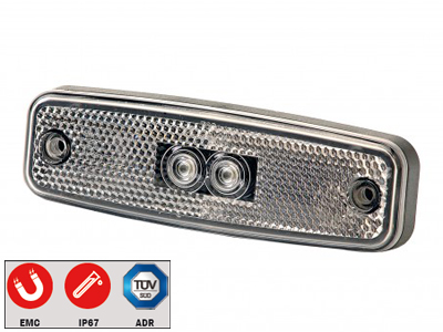 Rubbolite led-äärivalo kirkas 124x38x16mm - 12-24V / AMP-liitin / ADR - Kirkkaat äärivalot - 1608-4899-AMP - 1