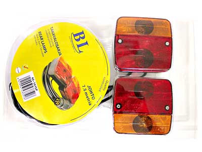 TAKAVALOSRJ 7,5M JOHT. POLTTIMOLLA # - Halogen perävaunuvalaisimet - 40-1015P - 1