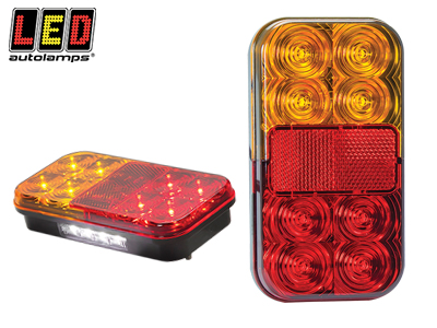 YHDISTELMÄVALO TAKA/JARRU/VILKKU/REKISTERIVALO/HEIJASTIN 12V - LED-suorakaide takavalot - 1614-149BARLP - 1