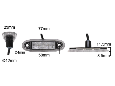 Led-äärivalo upotettava punainen - 12-24V / 12mm reikään / IP69K - Punaiset äärivalot - 1608-3000R - 2