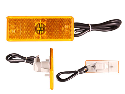 LED-ÄÄRIVALO KELTAINEN 24V 120X45MM - MB ACTROS/SISU POLAR (JOHDOLLA) - Keltaiset äärivalot - 1608-4741R - 1