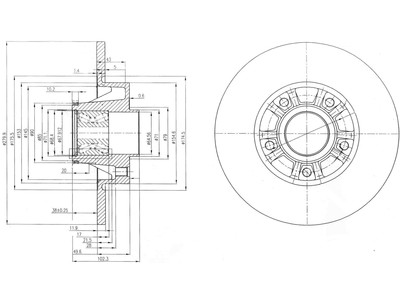 JARRULEVY DELPHI, 1 KPL / PKT, TAKA, NISSAN / RENAULT / OPEL - Jarrulevyt - BG9031RS - 1