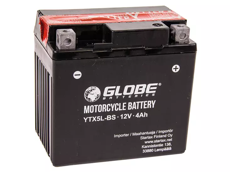 GLOBE AGM 12V 4AH 114X70X106 -/+ 65A (EN) - Euroglobe Mp-akut - 1805-YTX5L-BS - 2