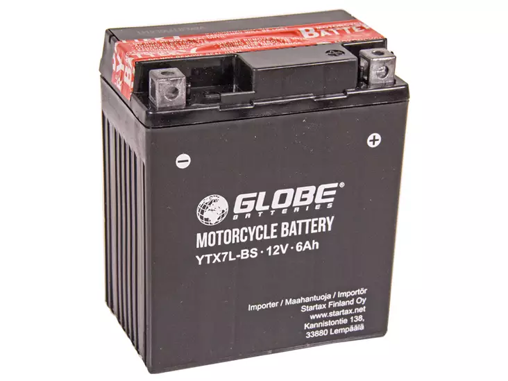 GLOBE AGM 12V 6AH 114X70X130 -/+ 75A (EN) - Euroglobe Mp-akut - 1805-YTX7L-BS - 2