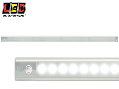 SISÄVALO, KAPEA, HIPAISUKYTKIMELLÄ, 12V - 770MM - HOPEA ALUMIINI - LED-sisävalot, suorakaide - 1614-40770S - 1