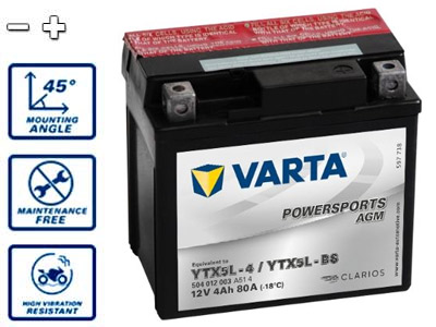VARTA MP AKKU 4 AH 114X71X100 CCA 80 -/+ - Varta Mp-akut - 1810-YTX5L-BS - 2