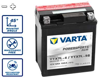 VARTA MP AKKU 6 AH 114X71X131 CCA 100 -/+ - Varta Mp-akut - 1810-YTX7L-BS - 1