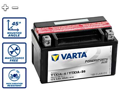 VARTA MP AKKU 6 AH 151X88X94 CCA 105 +/- - Varta Mp-akut - 1810-YTX7A-BS - 1