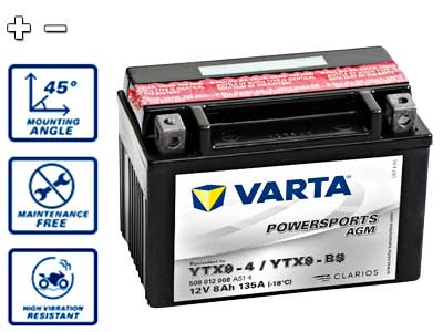 VARTA MP AKKU 8 AH 152X88X106 CCA 135 +/- - Varta Mp-akut - 1810-YTX9-BS - 1