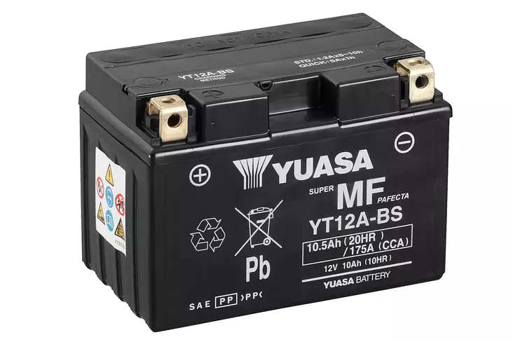 YUASA MP-AKKU 12V 10,5AH YT12A-BS +/- - Yuasa Mp-akut - YT12A-BS - 1