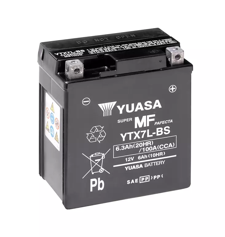 YUASA MP-AKKU 12V 6,3AH YTX7L-BS -/+ - Yuasa Mp-akut - YTX7L-BS - 1