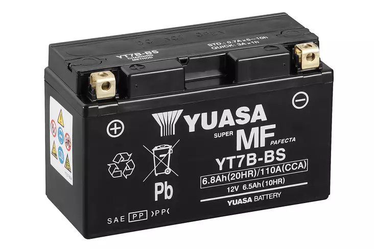 YUASA MP-AKKU 12V 6,8AH YT7B-BS +/- - Yuasa Mp-akut - YT7B-BS - 1