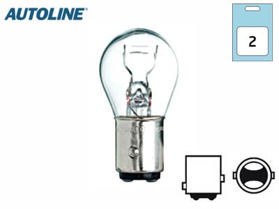 Autoline 21/5W BAY15d 6V metallikantapolttimopari 2kpl - Halogen metallikantapolttimot 6V - 6499-BLIST - 1