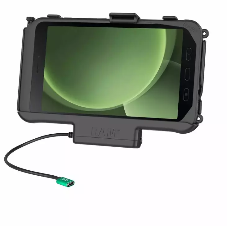Ram Mounts tablettiteline Samsung Galaxy Tab Active 5 & 3 - virransyötöllä - Lataavat tablettitelineet - RAM-HOL-SAM60CPU - 1