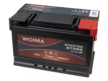 WOIMA KÄYNNISTYSAKKU SMF 75AH 278X175X175 -/+ 680 EN - Woima käynnistysakut - 1806-57285W - 1