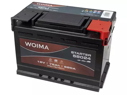 WOIMA KÄYNNISTYSAKKU SMF 75AH 278X175X190 -/+ 680A EN - Woima käynnistysakut - 1806-58024W - 1