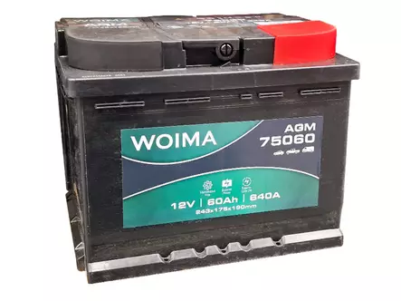WOIMA AGM 60AH 242X175X190 -/+ 640A EN - Woima käynnistysakut - 1806-75060W - 1