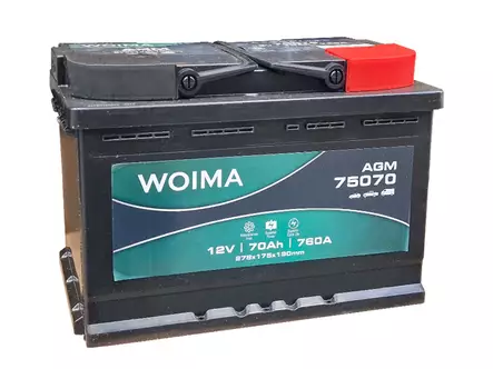 WOIMA AGM 70AH 278X175X190 -/+ 760A EN - Woima käynnistysakut - 1806-75070W - 1