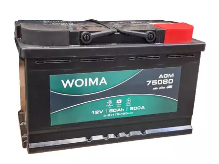 WOIMA AGM 80AH 315X175X190 -/+ 800A EN - Woima käynnistysakut - 1806-75080W - 1