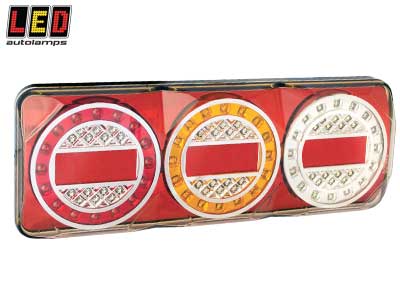 YHDISTELMÄTAKAVALO, MAXILAMP - TAKA/JARRU/VILKKU/PERUUTUS # - LED-suorakaide takavalot - 1614-MAXILAMP3XRW - 1