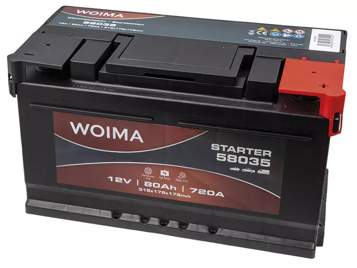 WOIMA KÄYNNISTYSAKKU SMF 80AH 315X175X175 -/+ 720A EN - Woima käynnistysakut - 1806-58035W - 1