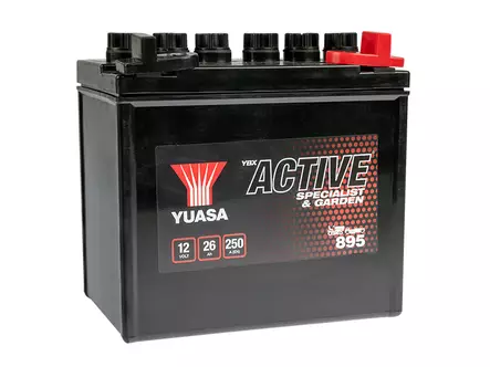 YUASA 895 RUOHONLEIKKURIAKKU 26AH 250A EN 187X127X181 -/+ - Leikkurin akut - 1805-12N24-3-Y - 1