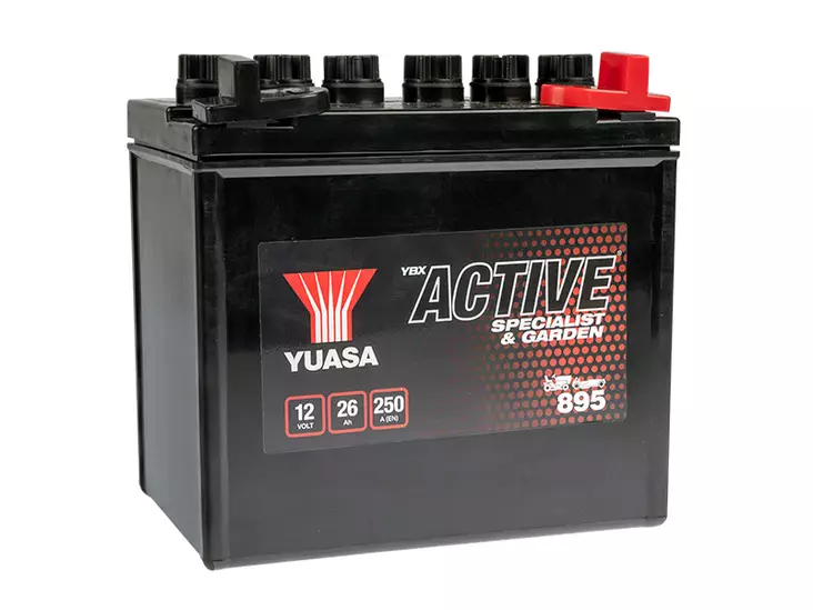 YUASA 895 RUOHONLEIKKURIAKKU 26AH 250A EN 187X127X181 -/+ - Leikkurin akut - 1805-12N24-3-Y - 1