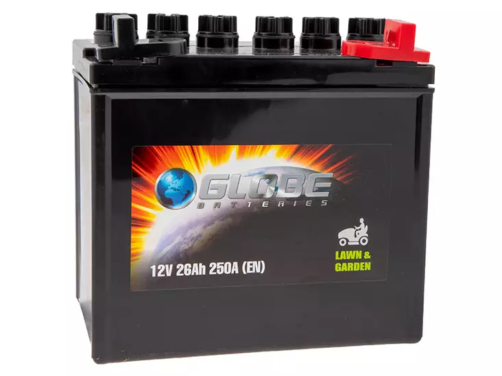 Globe ruohonleikkurinakku 12V 26Ah 250A -/+ - Leikkurin akut - 1805-12N24-3-HY - 1